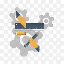 矢量扁平化齿轮和学习素材-空若网 矢量扁平化齿轮和学习素材-空若网