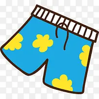 矢量图蓝色花裤衩-空若网 矢量图蓝色花裤衩-空若网