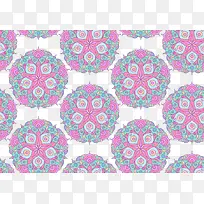 粉色矢量多彩曼陀罗花纹-空若网 粉色矢量多彩曼陀罗花纹-空若网