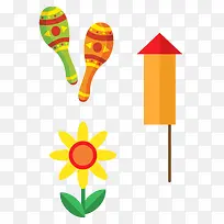 矢量卡通烟花-空若网 矢量卡通烟花-空若网