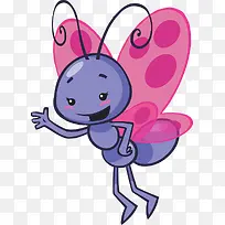 打招呼的卡通小蝴蝶-空若网 打招呼的卡通小蝴蝶-空若网