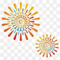 彩色放射烟花手绘-空若网 彩色放射烟花手绘-空若网