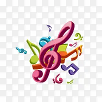 彩色卡通音符-空若网 彩色卡通音符-空若网