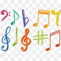 彩色卡通音符-空若网 彩色卡通音符-空若网