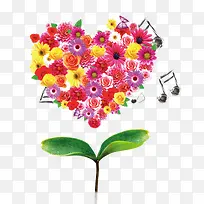 花朵组成的爱心-空若网 花朵组成的爱心-空若网