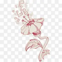手绘花枝音符-空若网 手绘花枝音符-空若网