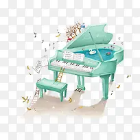钢琴插画-空若网 钢琴插画-空若网