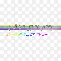 彩色五线谱音符-空若网 彩色五线谱音符-空若网