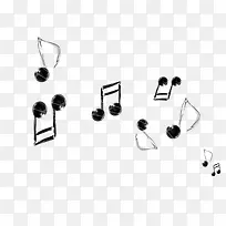 黑色音符创意手绘-空若网 黑色音符创意手绘-空若网