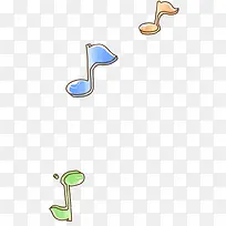 手绘彩色音符卡通-空若网 手绘彩色音符卡通-空若网