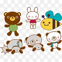 矢量卡通可爱小熊素材动物-空若网 矢量卡通可爱小熊素材动物-空若网