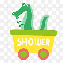 卡通鳄鱼火车矢量图-空若网 卡通鳄鱼火车矢量图-空若网