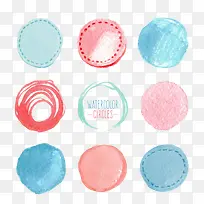 圆形水彩图标-空若网 圆形水彩图标-空若网