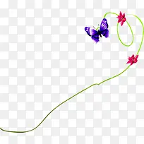 彩色时尚花藤蝴蝶-空若网 彩色时尚花藤蝴蝶-空若网