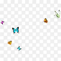 手绘彩色漂浮蝴蝶-空若网 手绘彩色漂浮蝴蝶-空若网