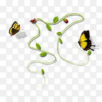 彩色清新蝴蝶树枝线条-空若网 彩色清新蝴蝶树枝线条-空若网