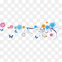 手绘彩色蝴蝶花朵-空若网 手绘彩色蝴蝶花朵-空若网