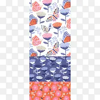 手绘彩色花朵蝴蝶-空若网 手绘彩色花朵蝴蝶-空若网