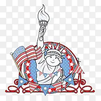 可爱的卡通美国元素图形-空若网 可爱的卡通美国元素图形-空若网