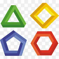 矢量彩色立体几何图形-空若网 矢量彩色立体几何图形-空若网