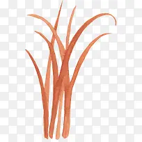 红色水彩小草-空若网 红色水彩小草-空若网