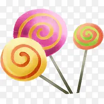 彩色棒棒糖手绘卡通插画-空若网 彩色棒棒糖手绘卡通插画-空若网