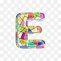 彩色玻璃字母E-空若网 彩色玻璃字母E-空若网