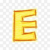 橙色手绘字母e-空若网 橙色手绘字母e-空若网