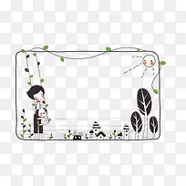 边框 线条 卡通边框 秋千文案-空若网 边框 线条 卡通边框 秋千文案-空若网