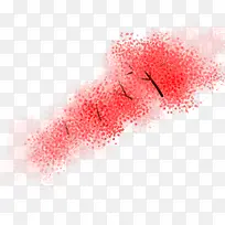 红色桃花水彩手绘-空若网 红色桃花水彩手绘-空若网