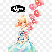 手绘红色桃心快乐-空若网 手绘红色桃心快乐-空若网