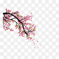 矢量红色桃花装饰插画素材-空若网 矢量红色桃花装饰插画素材-空若网