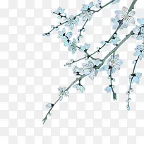 水彩红色桃花树枝-空若网 水彩红色桃花树枝-空若网