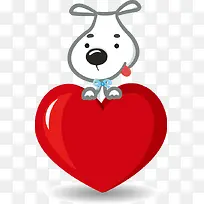 情人节元素可爱小狗-空若网 情人节元素可爱小狗-空若网