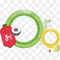 圆形矢量日式边框-空若网 圆形矢量日式边框-空若网