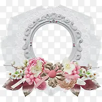 花朵装饰圆形花边边框-空若网 花朵装饰圆形花边边框-空若网