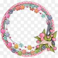 圆形花朵装饰边框-空若网 圆形花朵装饰边框-空若网