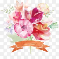 彩色水墨花束-空若网 彩色水墨花束-空若网