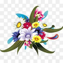 春天手绘彩色花束-空若网 春天手绘彩色花束-空若网