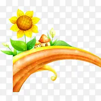 黄色向日葵可爱植物-空若网 黄色向日葵可爱植物-空若网