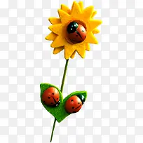 黄色卡通向日葵昆虫-空若网 黄色卡通向日葵昆虫-空若网