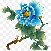 水彩菊花蓝色菊花-空若网 水彩菊花蓝色菊花-空若网