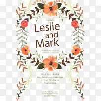 橘色水彩小花邀请函-空若网 橘色水彩小花邀请函-空若网