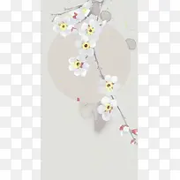 手绘白色小花插画-空若网 手绘白色小花插画-空若网