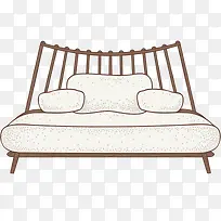 矢量手绘床家具素材-空若网 矢量手绘床家具素材-空若网