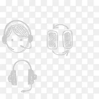 粉笔手绘矢量卡通客服-空若网 粉笔手绘矢量卡通客服-空若网