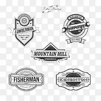 5款复古产品标签设计矢量素材-空若网 5款复古产品标签设计矢量素材-空若网