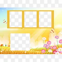 黄色底纹照片边框背景元素-空若网 黄色底纹照片边框背景元素-空若网