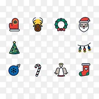 可爱的圣诞节元素效果-空若网 可爱的圣诞节元素效果-空若网