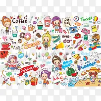 手绘可爱的元素-空若网 手绘可爱的元素-空若网